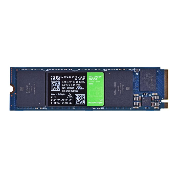 Solid-State Drive (SSD), WD, 250GB, M.2, Pcle Gen3, зелено/синьо