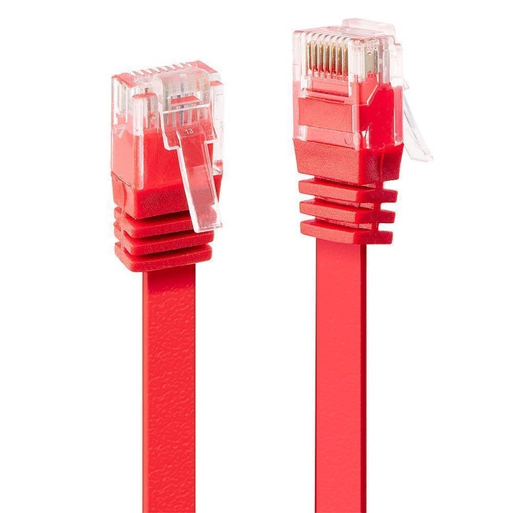 Cablu CAT6 U/UTP, Lindy, 1m, Rosu