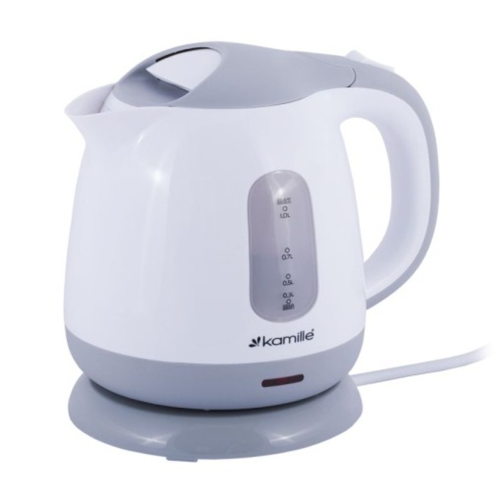 Fierbator, Kamille, Plastic, 1100 W, 1L, Alb/Gri
