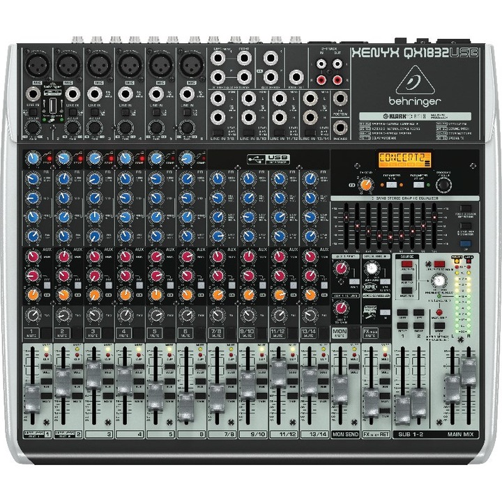 Mixer audio, Behringer, Negru, QX1832USB