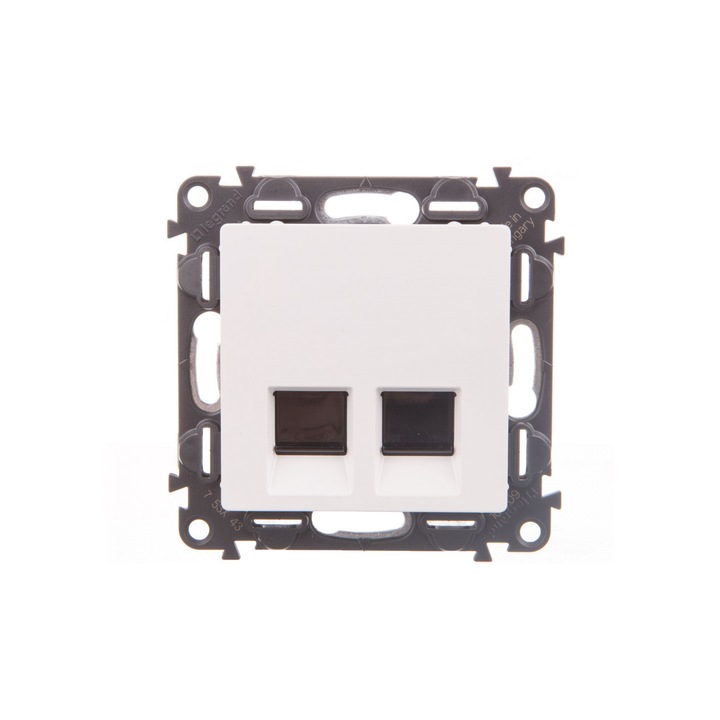 Контакт за компютър Legrand, Двоен, Бял