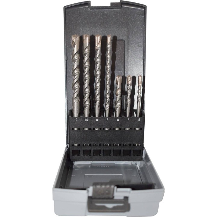 Комплект от 7 свредла за бетон, Abraboro, SDS-Plus, 5-12 mm