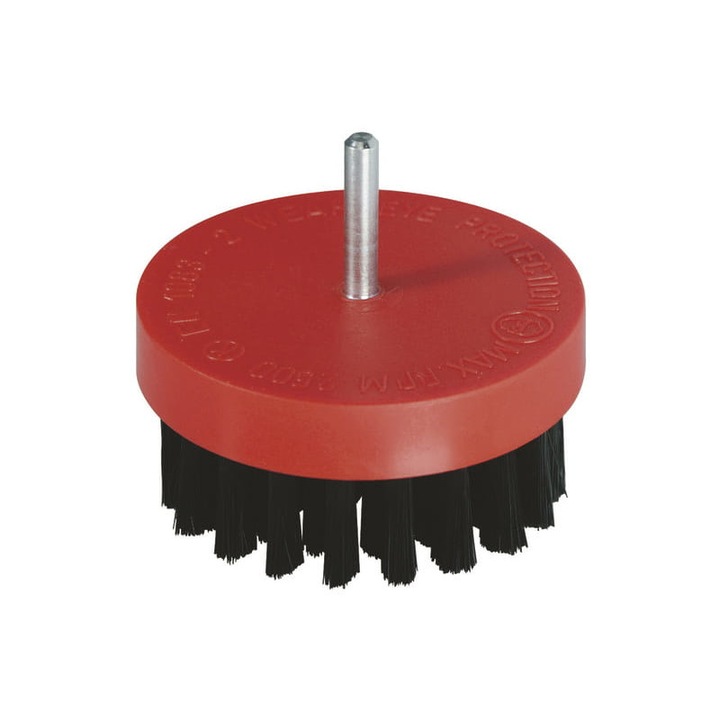 Perie de lustruit pentru lemn, Wolfcraft, 80 mm/6 mm, Rosu/Negru