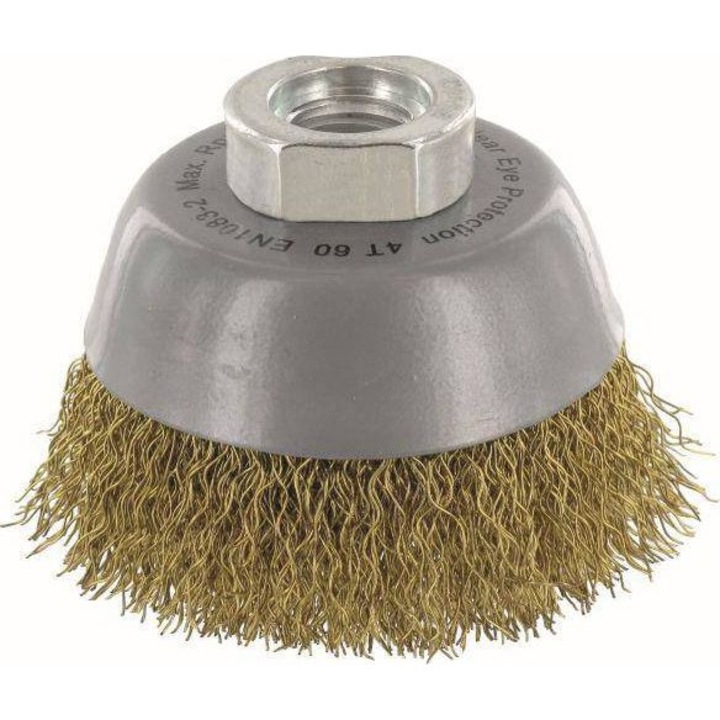 Perie cu sarma, ABRABORO, 60 mm/M14, Ondulata, 0.3 mm, Alama