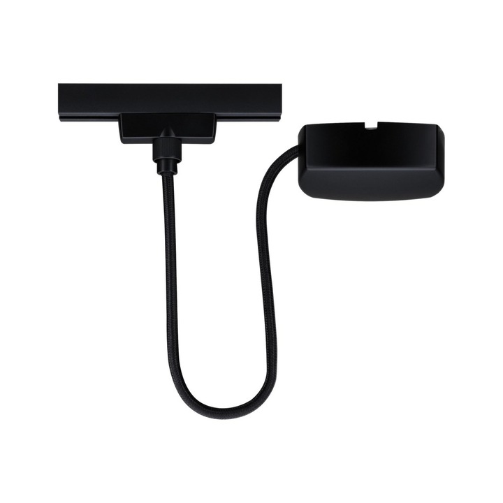 Alimentator de cablu sistem URail, Paulmann, 1 m, 230V, max. 1000W, Metal/Plastic, Negru mat