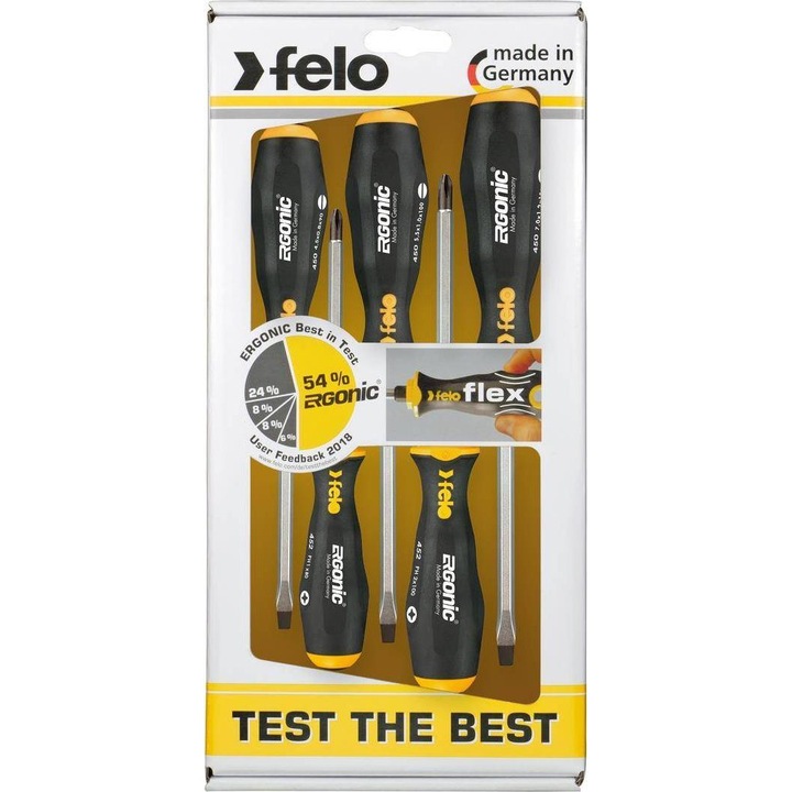 Set 5 surubelnite, Felo, Negru/Galben