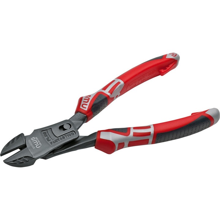 Fogó oldalvágóval, NWS, acél, 200 mm, fekete/piros