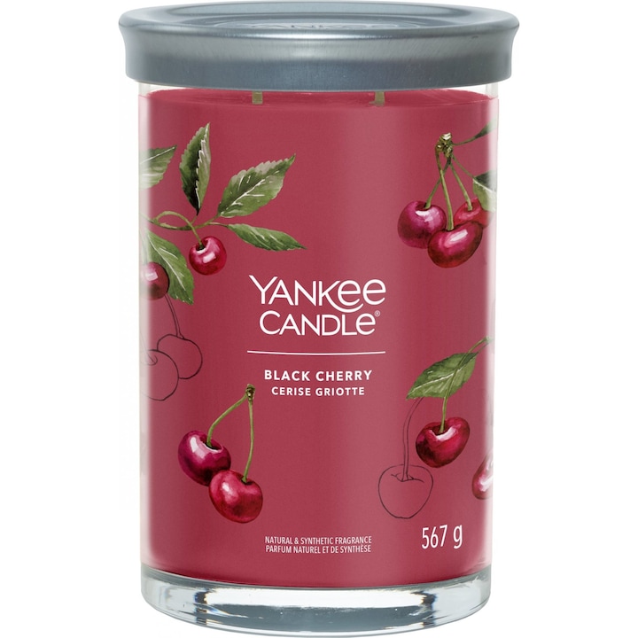 Illatos gyertya, Yankee Candle, fekete cseresznye, 567 g