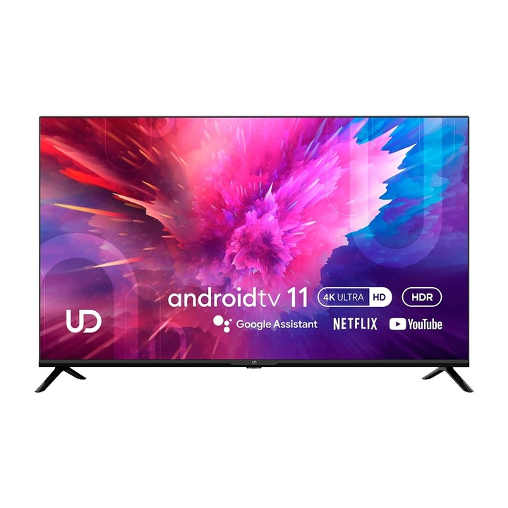 UD 43U6210, 109.2 cm (43"), 60 Hz, 4K, UHD, Android, Smart, HDMI, USB, LAN, WiFi, Bluetooth, (G), Fekete LED TV