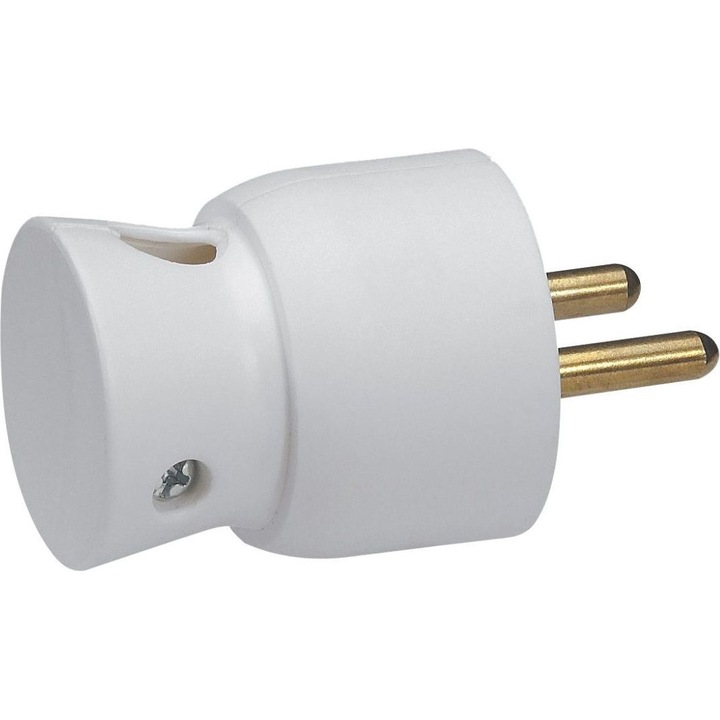 Stecher unghiular portabil, Legrand, Plastic, 16A, 2P+Z, IP20, Alb