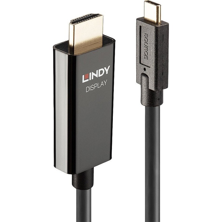 Cablu USB-C la HDMI, Lindy, 10 m, Negru