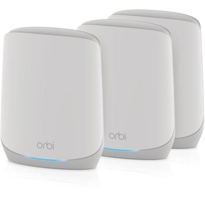 Router wireless NetGear Orbi WiFi6 Tri-Band Mesh System Set of 3, Mesh Router (white)