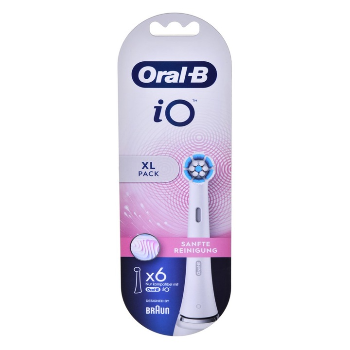 Комплект от 6 глави за електрически четки за зъби, Oral-B, съвместим с Oral-B iO, бял