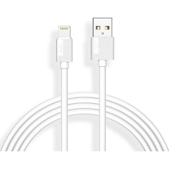 Adatkábel T-Phox USB-A - Lightning 1,2 m, fehér
