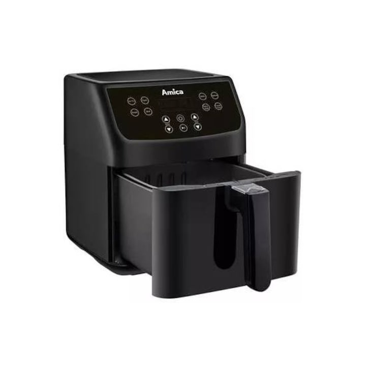 Friteuza cu aer cald Amica, Digitala - LED touch control, 5 Litri, 1850W, 8 Programe, Neagra