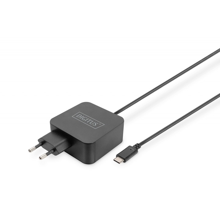 Hálózati töltő, Digitus DA-10071, 65W, USB-C, Fekete