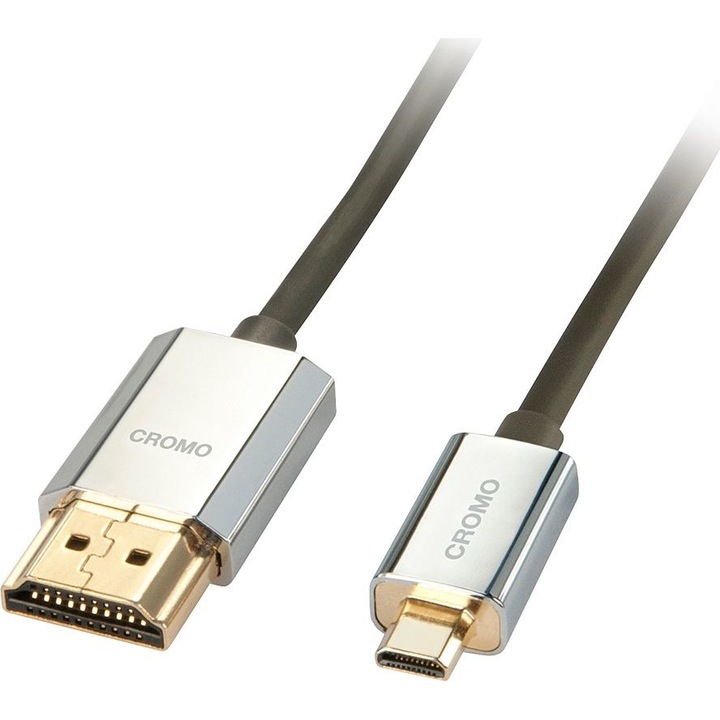 High-speed HDMI кабел LINDY, Micro HDMI CROMO Slim, 3м