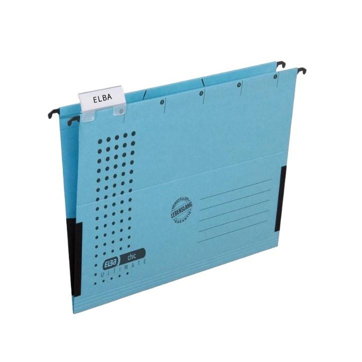 Mapa pentru documente, Elba, Chic, Carton, 230g/m², A4, Capacitate 200 coli, Albastru