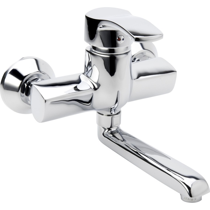 Baterie pentru lavoar, Kfa, Alama, Argintiu