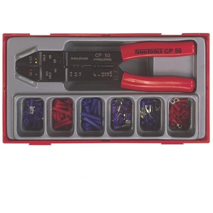 121 db csatlakozó és fogó készlet, Teng Tools, Multicolor