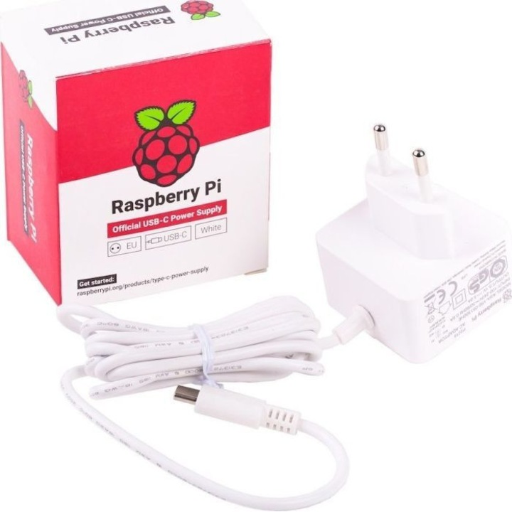 Sursa de alimentare, Raspberry Pi, 4B, 15,3W, alb, cablu 1,5 m