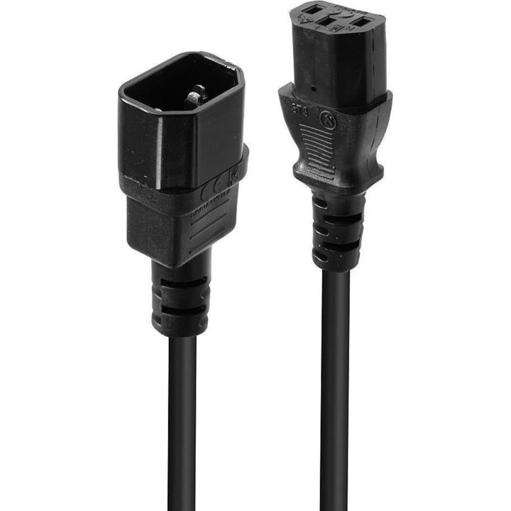 Cablu de alimentare, Lindy, 1 m, Negru
