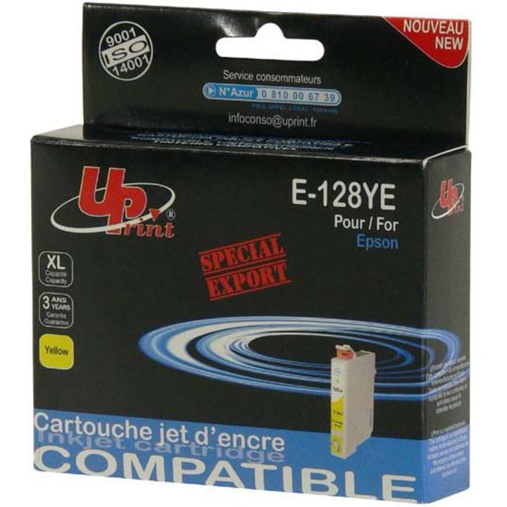 Cartuse imprimanta, UPrint, Pentru Epson Stylus, Ink E-128YE/Galben