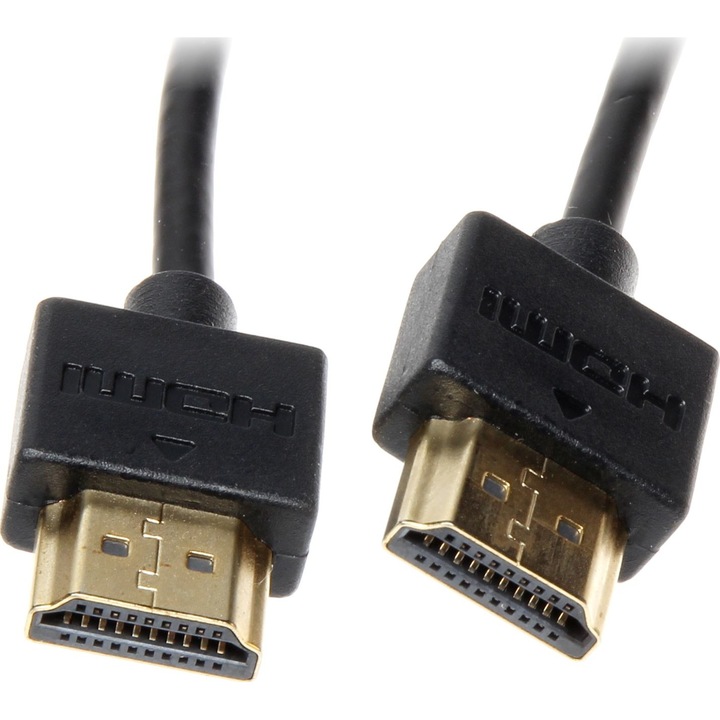 Cablu HDMI 1.0 - HDMI Slim, 1 m, Negru