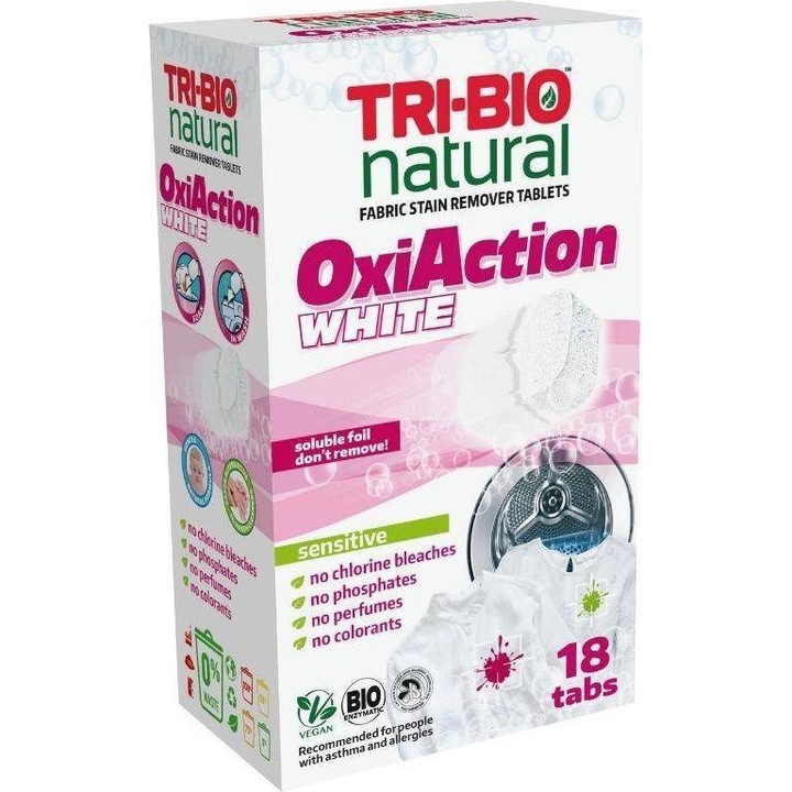 Tri-Bio Mosótabletta, Oxi Action White, 18 db.