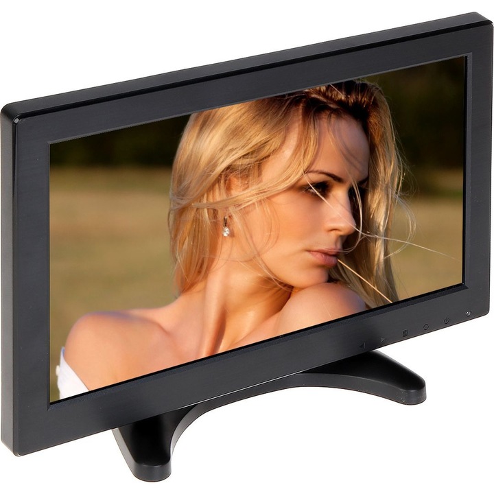 TFT-12/CCTV monitor, USB port, 16:9, fekete
