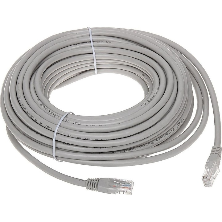 Cabluri patchcord, RJ45, 20 m, UTP, Gri