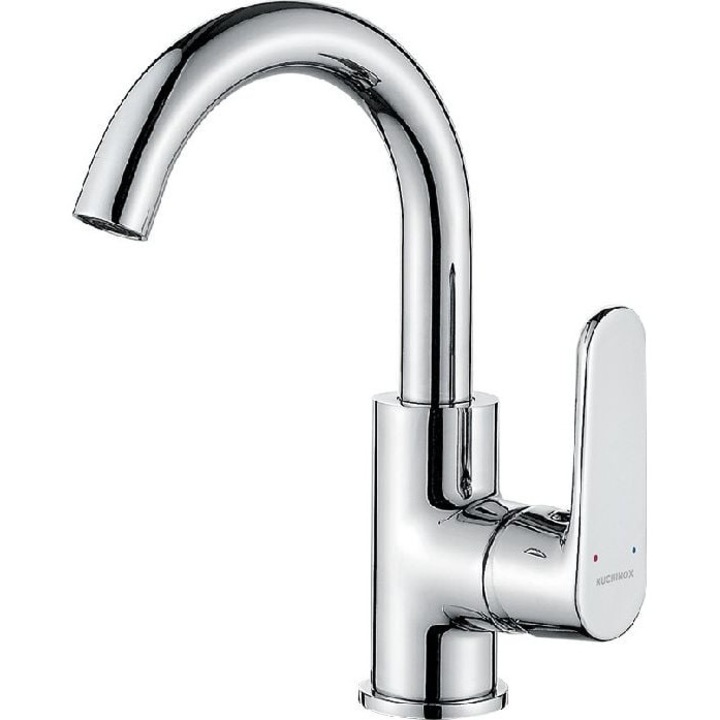 Baterie lavoar Kuchinox Dima, Pipa fixa, Argintiu