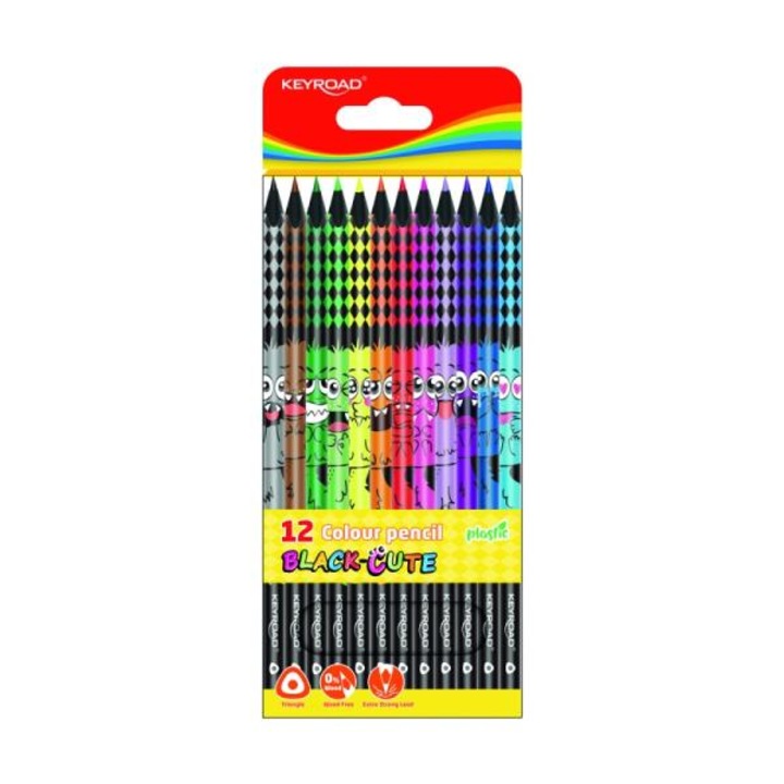Set 12 creioane colorate, Keyroad, Multicolor