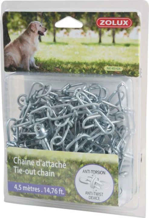 Lant pentru caini, Zolux, Gri, 4.5 m