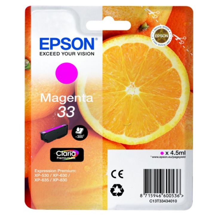 Epson T3343 (33) Eredeti Tintaptron Magenta (340105)
