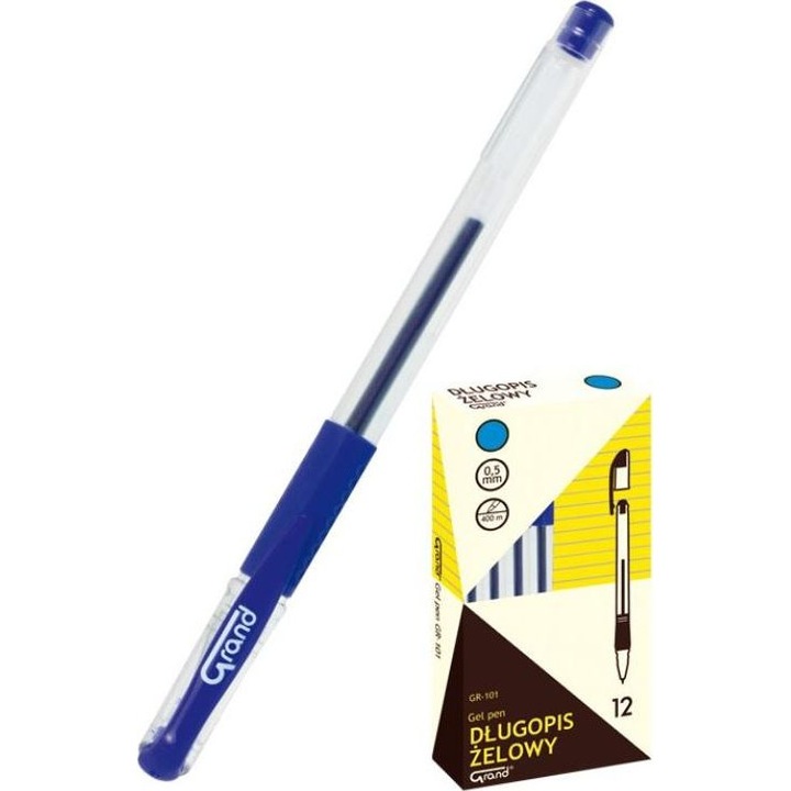 Set 12 pixuri cu gel, Grand, 0.5 mm, Albastru