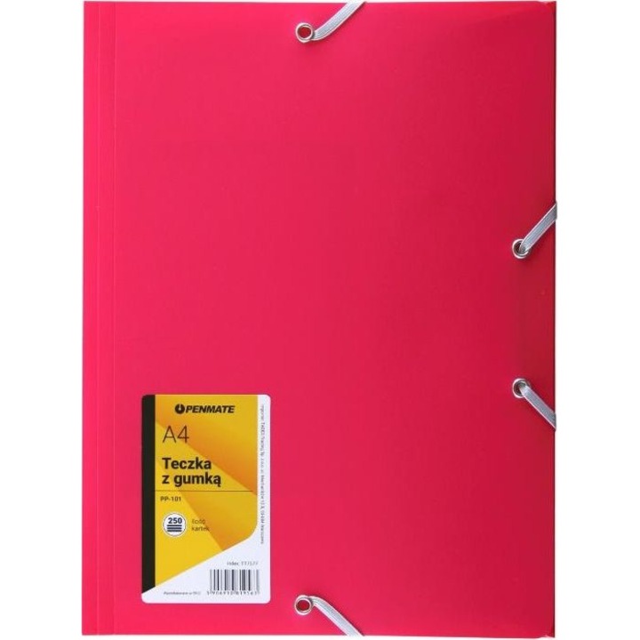 Mapa cu banda elastica, Penmate, A4, Roz