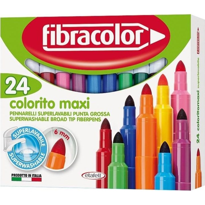 Комплект 24 флумастера, FIBRACOLOR, Multicolor