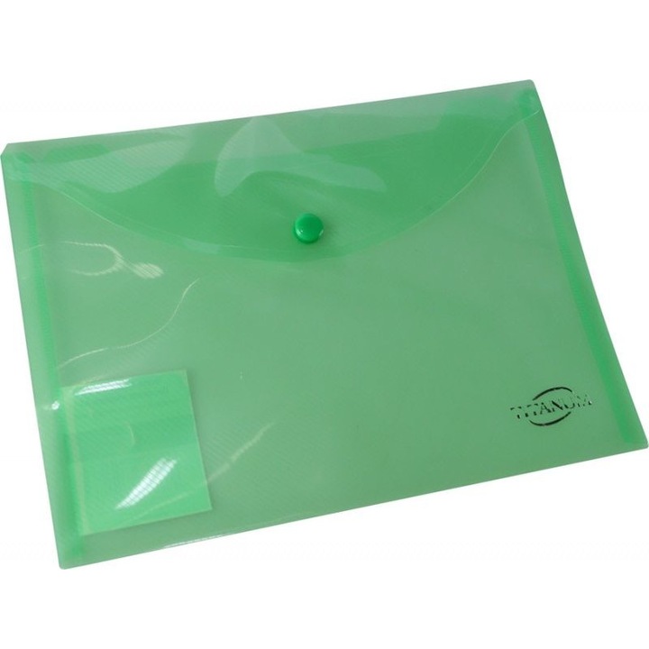 Папка-плик, Титан, А5, Пластмаса, Зелена