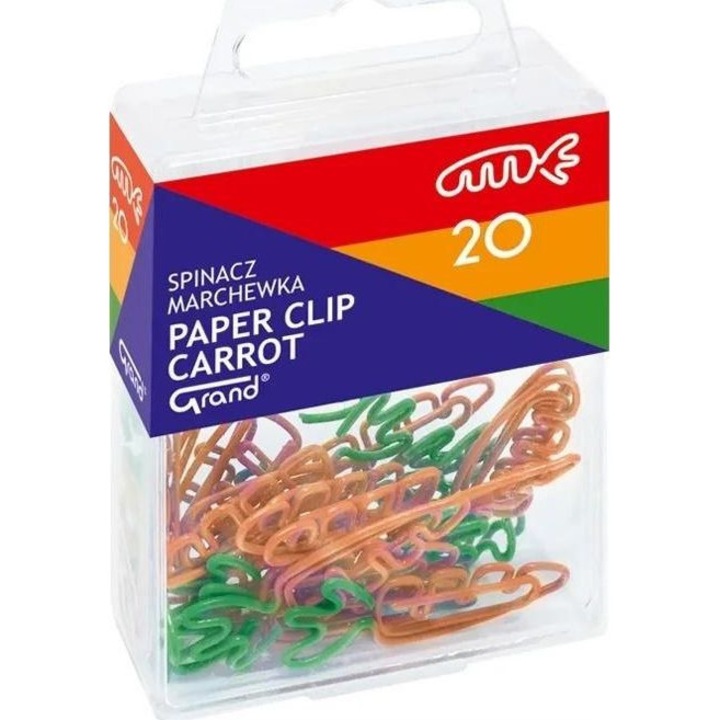 Комплект 20 кламери, Grand, оранжево/зелено