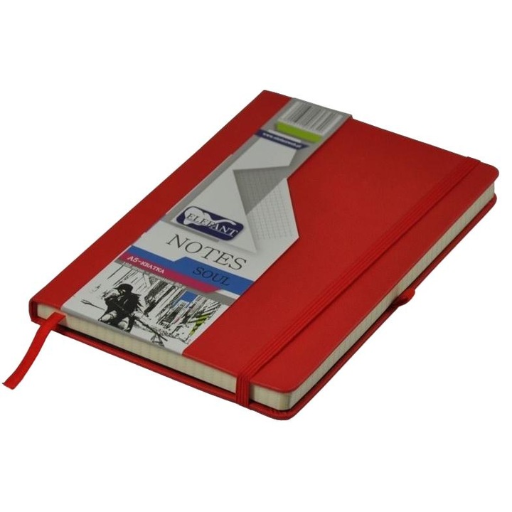 Agenda A5, ELEFANT, hartie, 21 x 14.5 cm, rosu