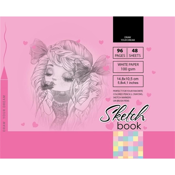 Caiet de schite Fresh 148x105mm, 96 pagini, 100g/m2