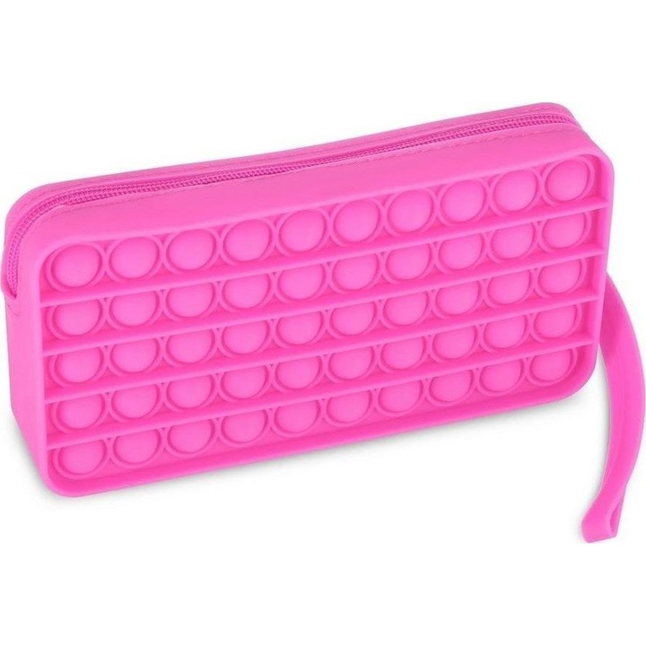Пенал с едно отделение Easy, Силиконов, Розов