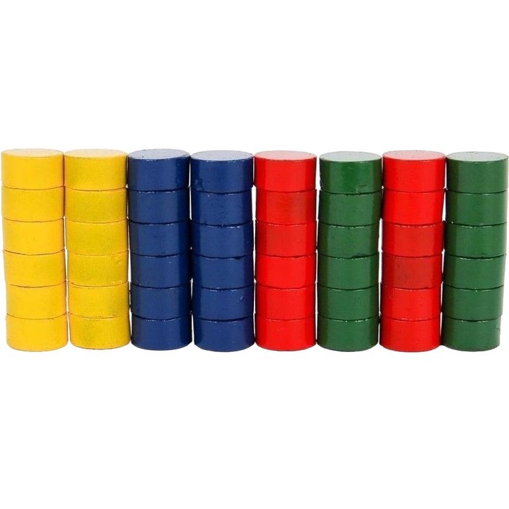 Set 48 magneti, Fandy, 10 mm, 5 mm, Multicolor