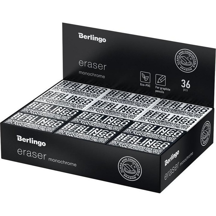 Set 36 radiere Monochrome, Berlingo, PVC, Alb / Negru