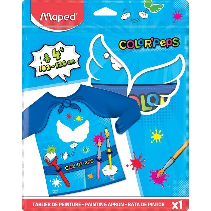 Sort de protectie pictura, Maped, Albastru, 102-128 cm, 4+