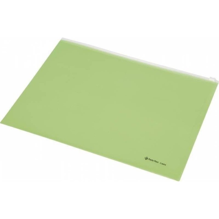 Plic A4 cu fermoar, PANTA PLAST, PP, Verde