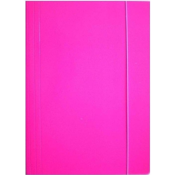 Dosar A4 cu banda elastica, Ziemia Obiecana, roz stralucitor