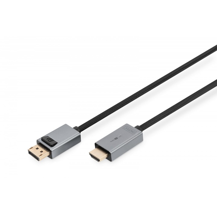 HDMI-DisplayPort адаптерен кабел, Digitus, 4K, 30Hz, M/M, 3 m, черен