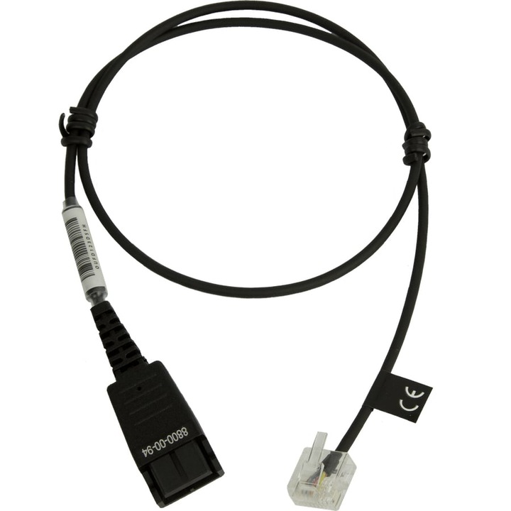 Кабел RJ45, JABRA, 0,5 м, Черен